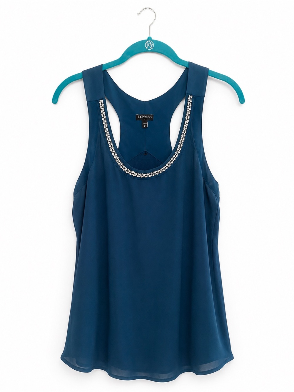 Express Women's Teal Beaded Racerback Camisole